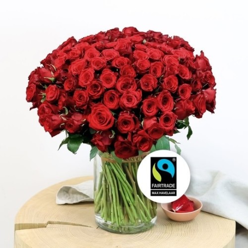 Bouquet of 101 red roses Max Havelaar