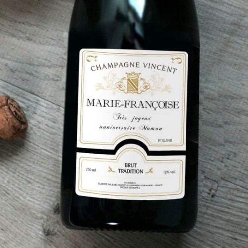 Personalized champagne bottle
