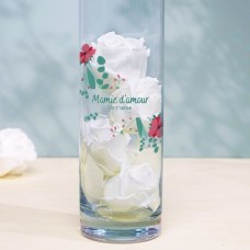Personalized cylindrical vase - Flower message