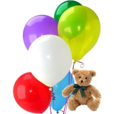 Multi Colored Balloon bouquet & Stuffed Toy (Large)