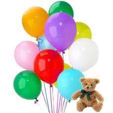 Rainbow Balloon bouquet & Stuffed Toy (Large)