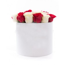 Box With Red And White Roses