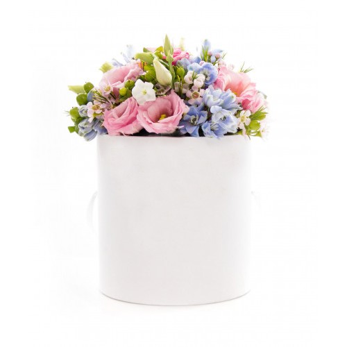 Rose Quartz And Serenity Blue Box Of Flowers