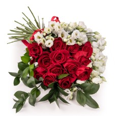 Lisianthus bouquet and Forever roses (Standard)