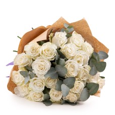 Bouquet of white Elegance roses (Deluxe)