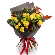 Autumn Love bouquet of yellow roses (Deluxe)