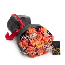 Bouquet of orange roses Burning Love (standard)