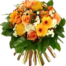 Hot Oranges Bouquet Of Flowers In Romania (Standard)