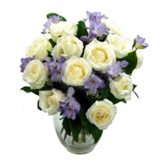 Delicate White Roses And Fragrant Freesias In Romania (Standard)