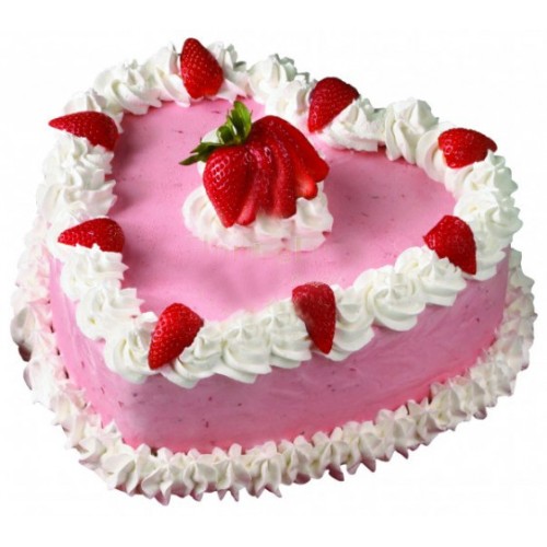 Heart Shapped Raspberry Cake - Delicious Cake Gifts In Romania