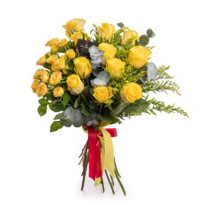 Bouquet of solar yellow roses (Deluxe)