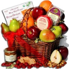 Cheese And Fruits Gift Basket