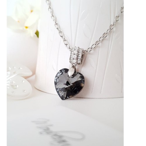 Swarovski Premium Night Heart Necklace