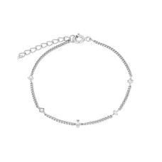Chain Bracelet With Mixed Silver Zirconias
