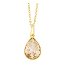 Necklace For Women With Fine European Crystal In The Shape Of A Drop- 14K Gold Plated- Elegant And Brilliant Necklace- Fashion Women'S Necklaces- Fashion Jewelry For Women- Special Gift