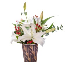 White Lilies in Harlequin Box