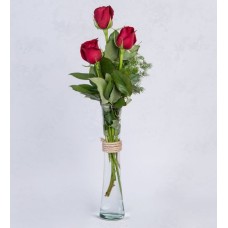 3 Red Roses: Happy Trio