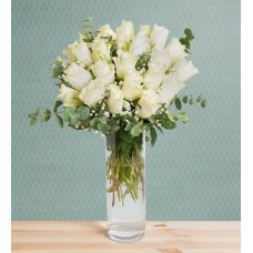 24 White Roses - Snow White