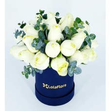 24 White Roses In A Box
