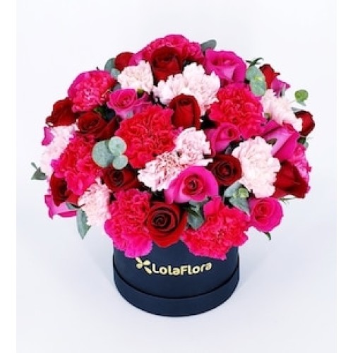 Roses and Carnations in a Large Box