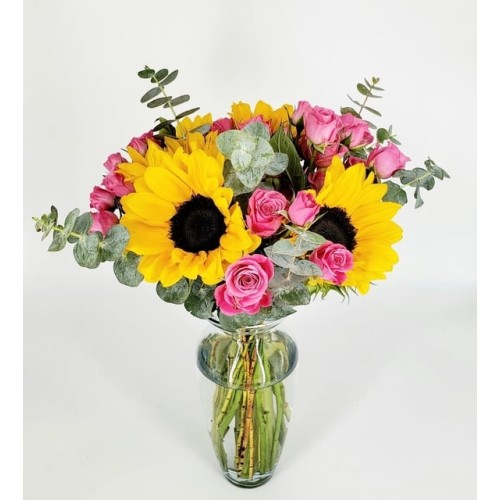 Sunflowers and Mini Roses