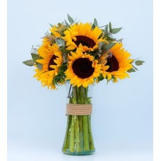 10 Sunflowers in a Vase