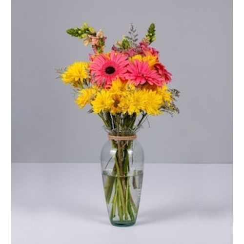 Detail of Pink Gerberas, Daisies and Puppies