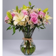 Arrangement Lily, Pink Rose and Astromelia