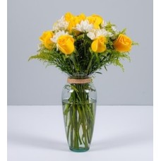 Yellow Rose and White Daisy