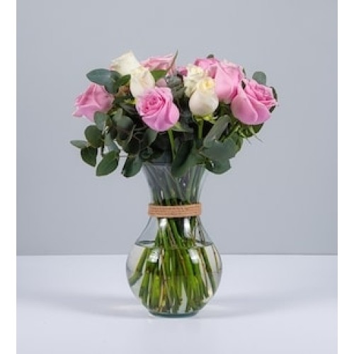 Pink and white roses