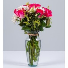 Pink Rose and White Daisy