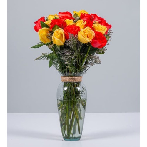 12 Orange Roses And 12 Yellow Roses