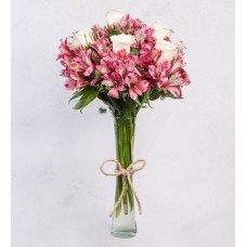 White Roses And Astromelia Roses