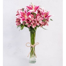 Pink Lilies And Pink Astromelias