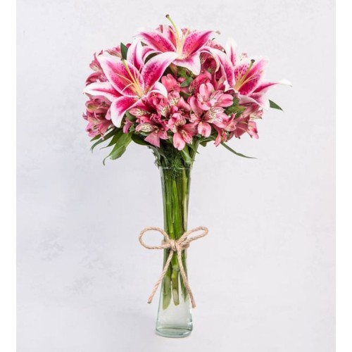 Pink Lilies And Pink Astromelias