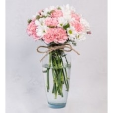 Detail of White Daisies and Pink Carnations
