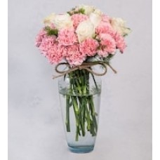 Detail of Pink Carnations and White Roses