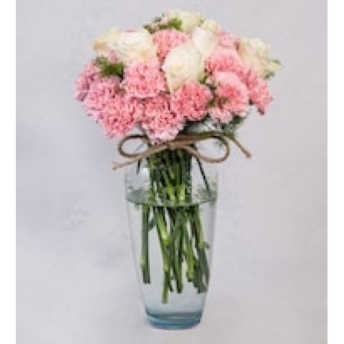 Detail of Pink Carnations and White Roses