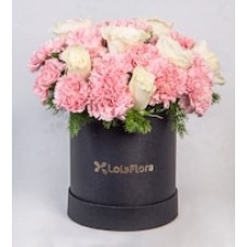 White Roses and Pink Carnations in a Petite Box