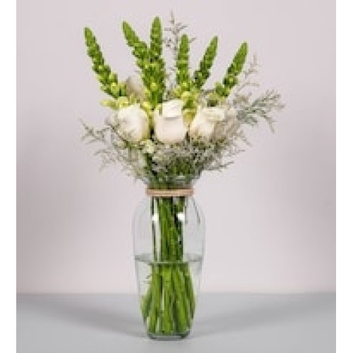 Roses and White Dogs with Limonium