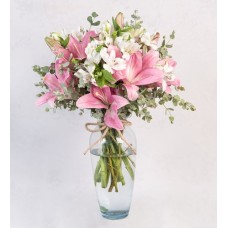 Detail Of Pink Liles And Astromelias