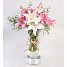 Combined Lilies In Vase