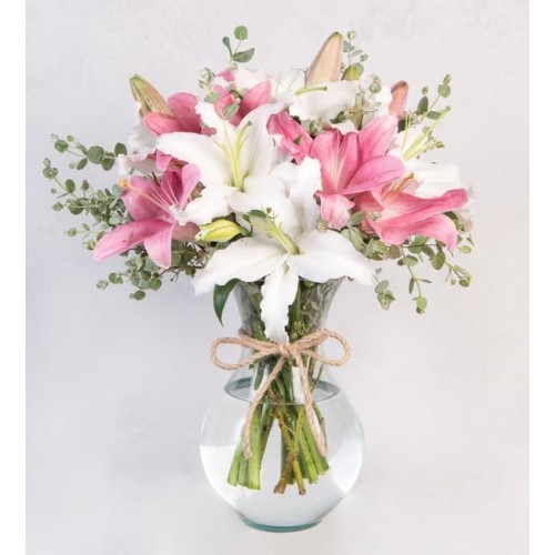 Colorful Lilies in the Vase