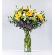 Yellow Gerbera and White Rose