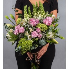 Bouquet Of Lilac And White Roses Postcard