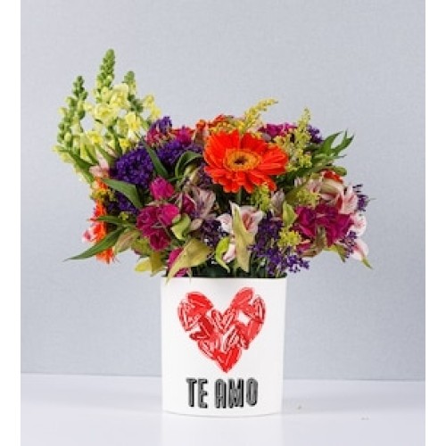 Colorful Mix Pot With Love Sticker