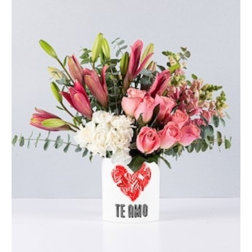 Pot of Pink Tones With Love Sticker