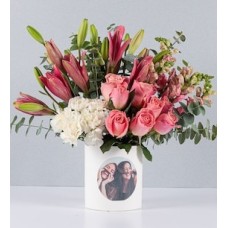 Pink Tones Pot With Personalized Sticker