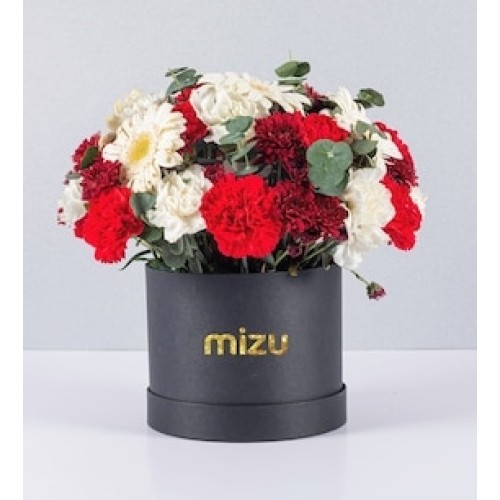 Carnations and White Gerberas Box