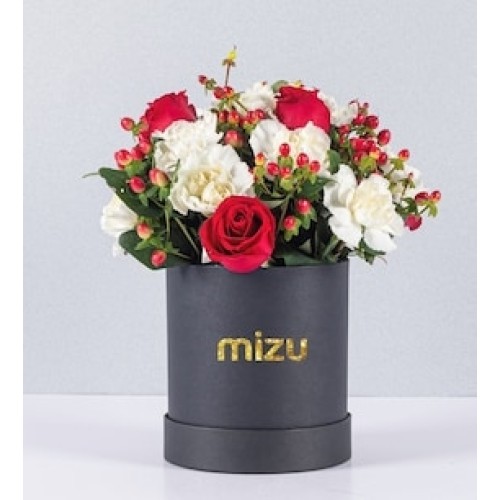 Roses and White Carnations Box